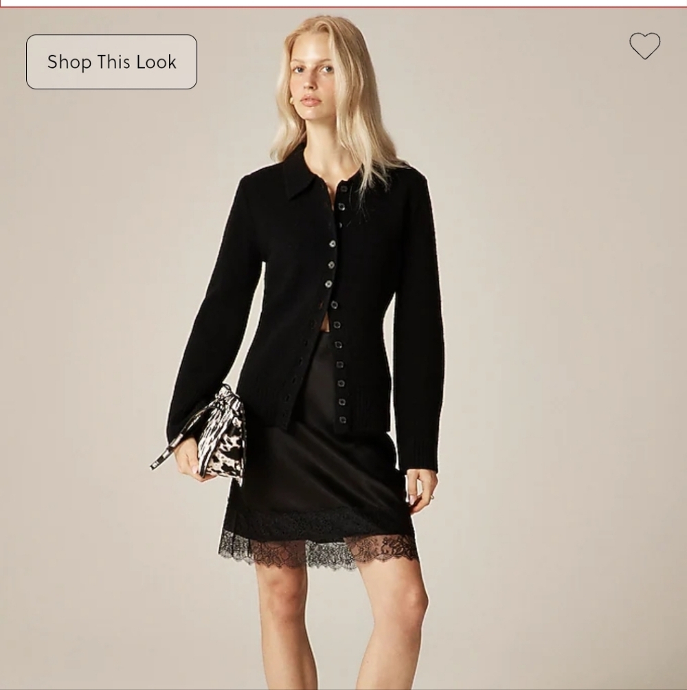 J. Crew Milano Stitch Cinched Waist Cardigan Black 100% Wool NWT size M